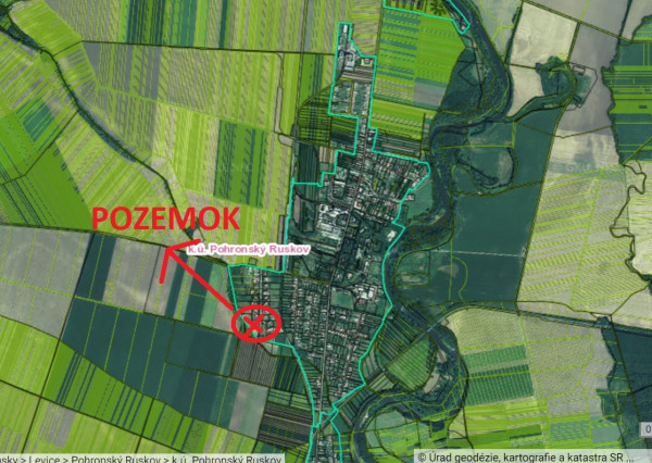 Stavebný pozemok - Pohronský Ruskov - 2233m2